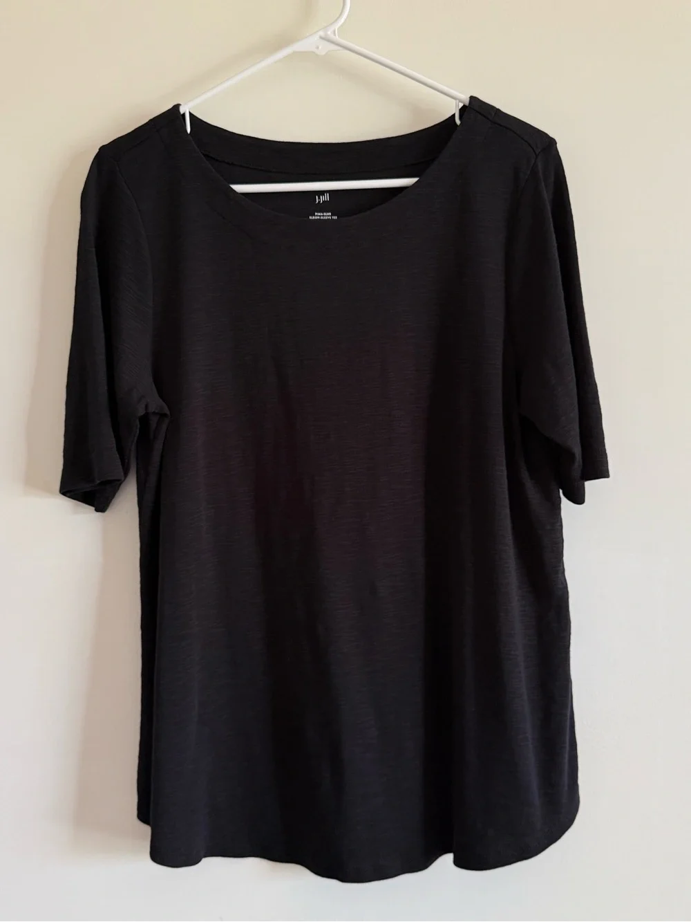 J. Jill Pima Cotton Slub Elbow-Sleeve Tee Like New